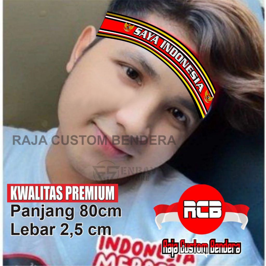 iket kepala /ikat kepala printing /ikat kepala merah putih /bando merah putih