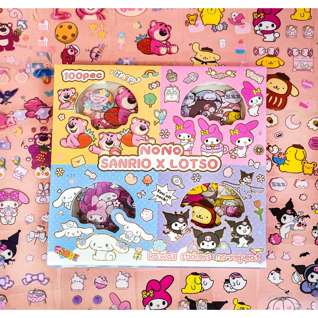 

PROMO TERGILA STICKER LUCU KARAKTER SANRIO KUROMI MELODY 2D ISI 1 LEMBAR PER BOX