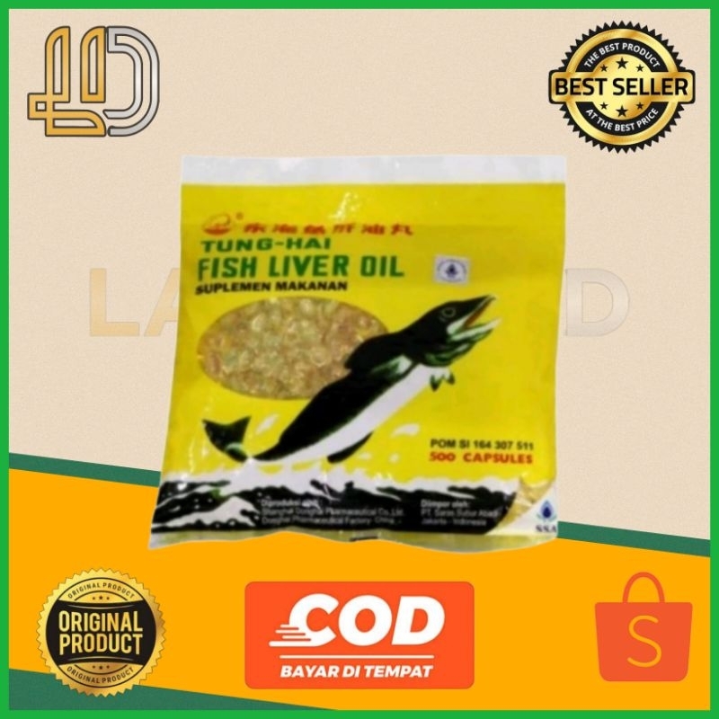 1 SASET 500 BUTIR MINYAK IKAN tung hai fish liver oil vitamin ayam tarung obat burung anjing kucing 