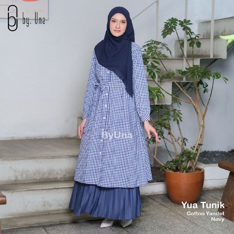 Long tunic premium tunik panjang tunik kotak  tunic kotak kotak wanita atasan wanita lengan panjang