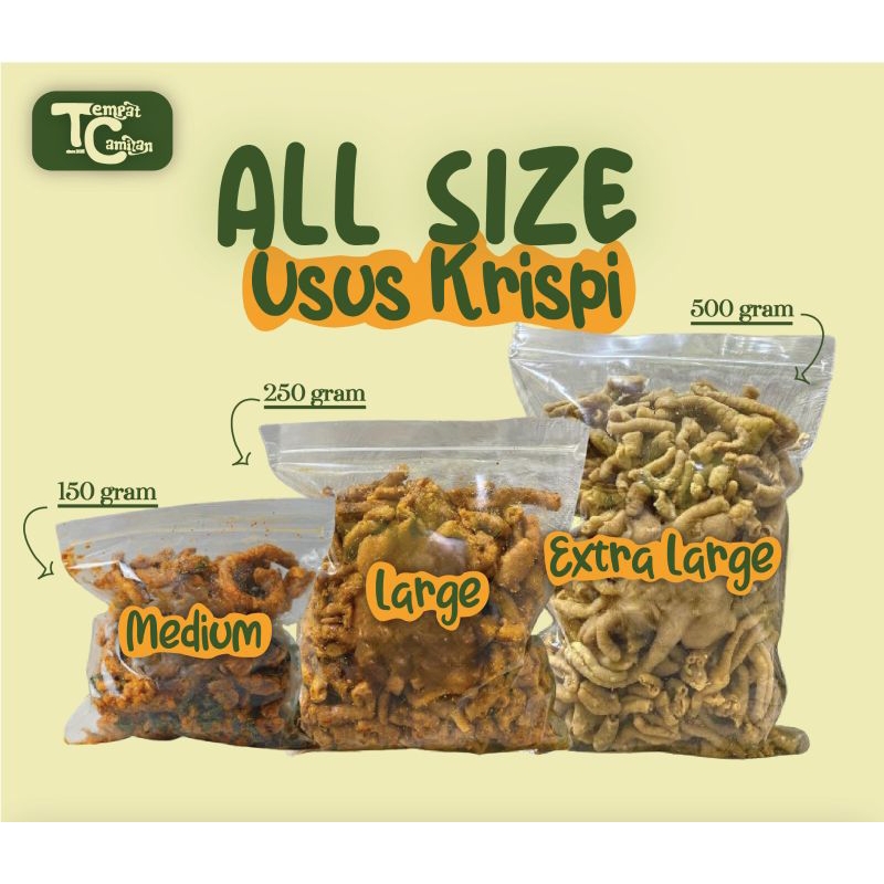 

Usus crispy original daun jeruk ukuran medium