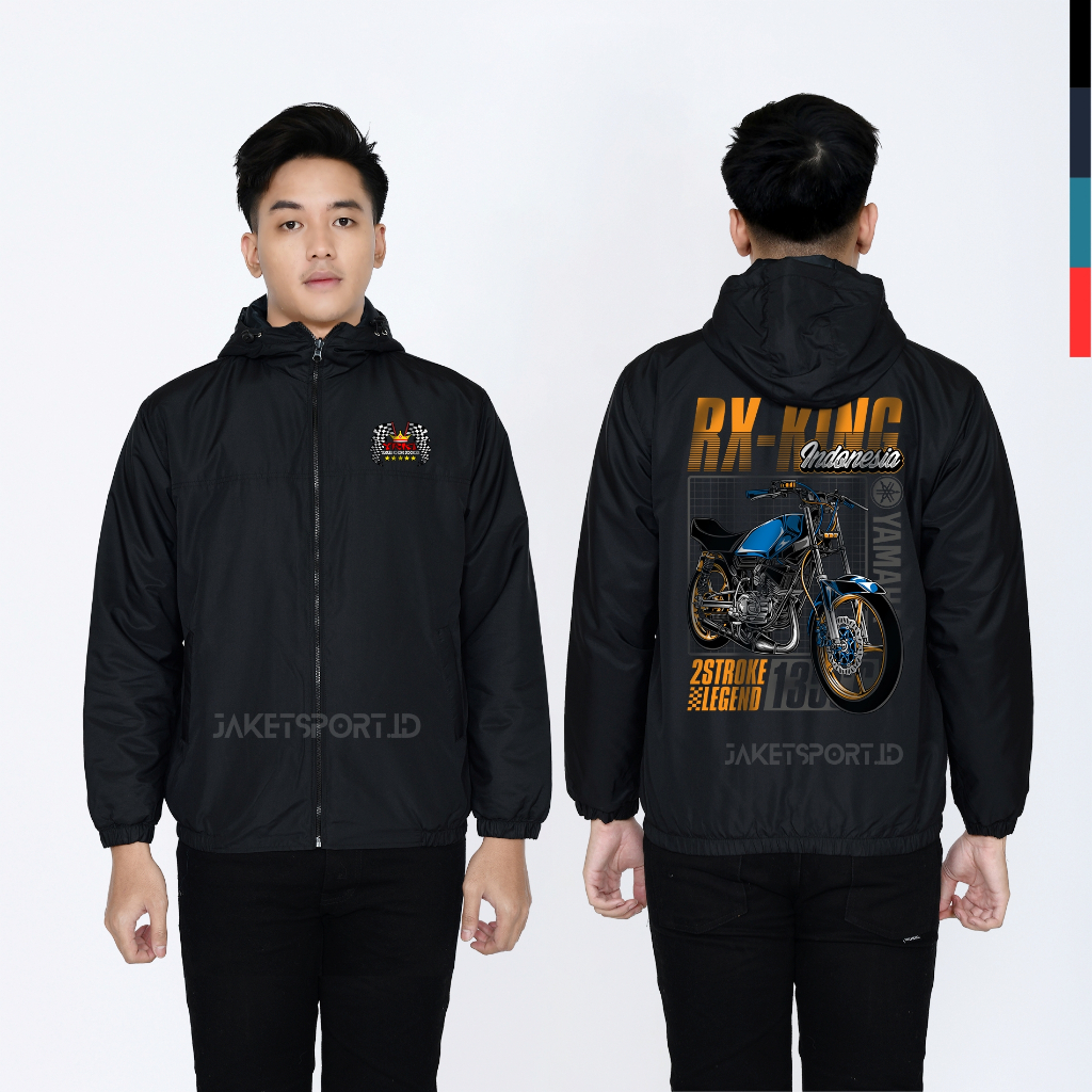 Jaket Rx-king custom pria wanita komunitas streetwear hoodie parasut sablon dtf keren casual