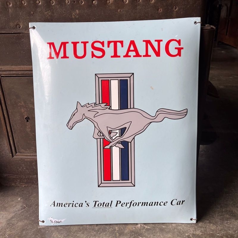 Papan Iklan Enamel Mustang Car Lawas Jadul Tua Small