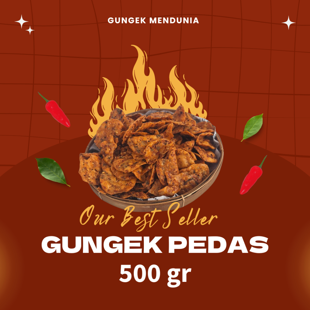

500gr - Gungek Rasa Pedas Food Snack Kering Cemilan Keripik