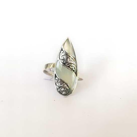 Cincin Ring Motif Tetes Kerang Perak Silver Bali Asli 925 Wanita Perempuan Elegant