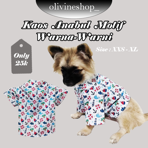 BAJU KAOS ANJING KUCING MOTIF WARNA WARNI LUCU KUALITAS BAGUS