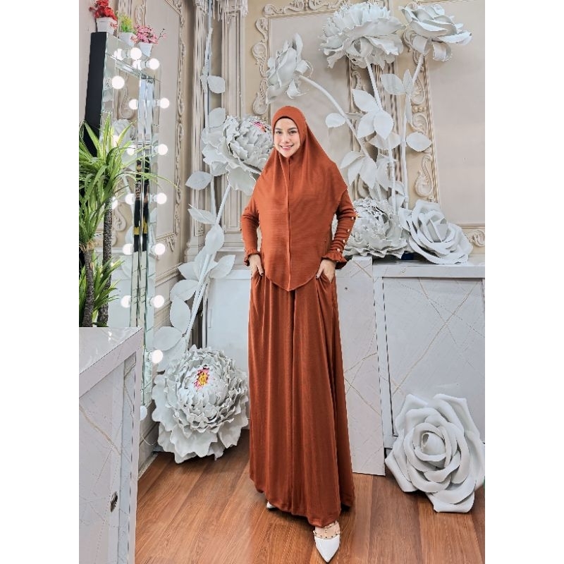 Gamis Syar'i Hamida Series Original By D'zhira / Gamis Syar'i Kekinian / Gamis Syar'i Cantik / Gamis