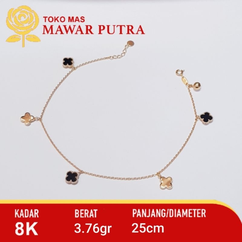 Gelang Rantai Kaki Vancleef Lotus Gold 8K 00231582