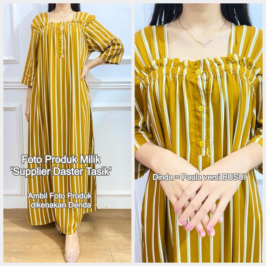 SEI [DASTER DINDA BUSUI MOTIF - Paula versi Busui Kancing Lengan 3/4 - Rayon Premium] Daster Gamis