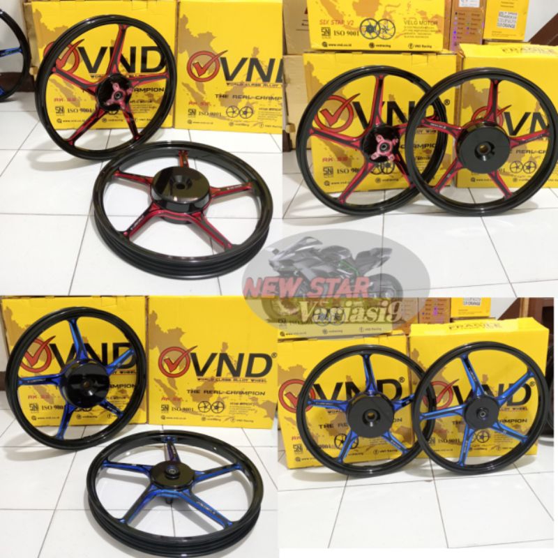 VELG RACING AK 55 TWO TONE UK RING 14 X 17/16 X 17 BEAT SCOOPY GENIO VARIO 110 125 150 SPACY VND ORI