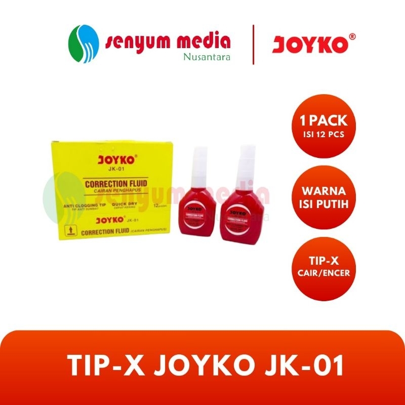 

TIPE-EX CAIR JOYKO Jk-01 (1PACK ISI 12PCS) (S:DZN)
