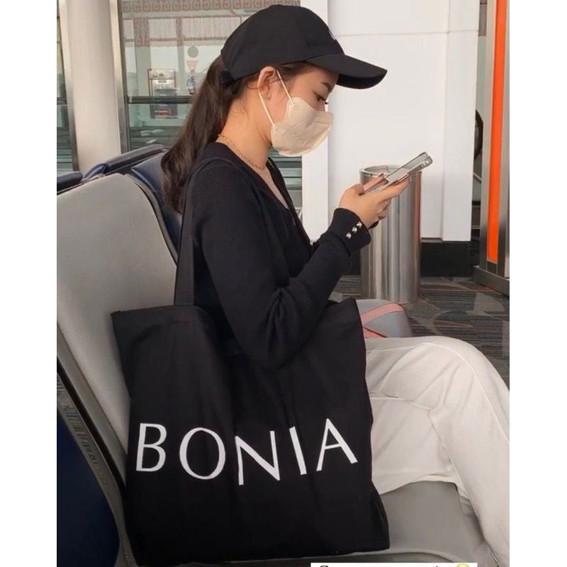 Tas Tote Bag BONIA ORIGINAL PAKAI ZIPPER BAHAN TEBAL