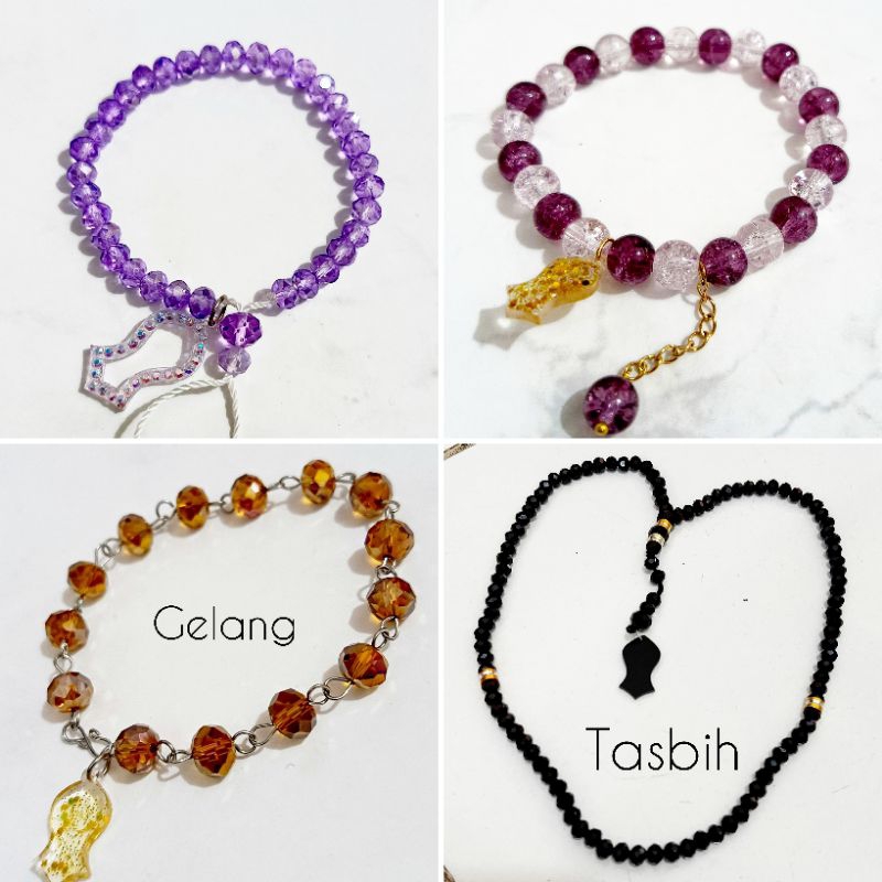 Tasbih kristal Terompah/tasbih terompah/gelang terompah/gelang tasbih/terompah kristal