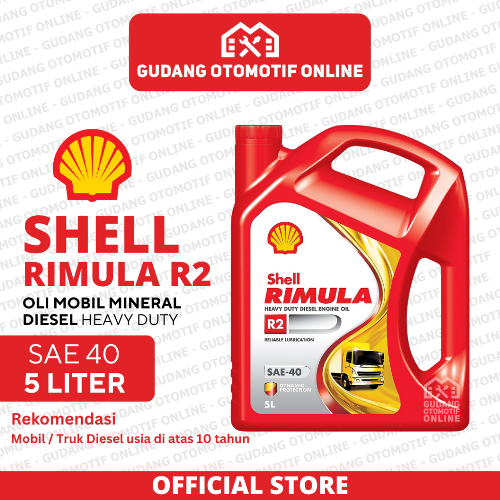 Oli Shell Rimula R2 SAE 40 5L 5 Liter - Oli Mesin Mobil Diesel Mineral