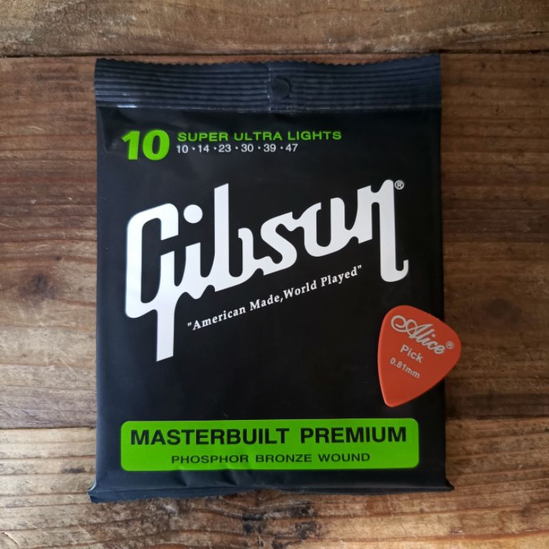 Senar Gitar Acoustic Gibson Masterbuilt Premium 10-47 Free Pick