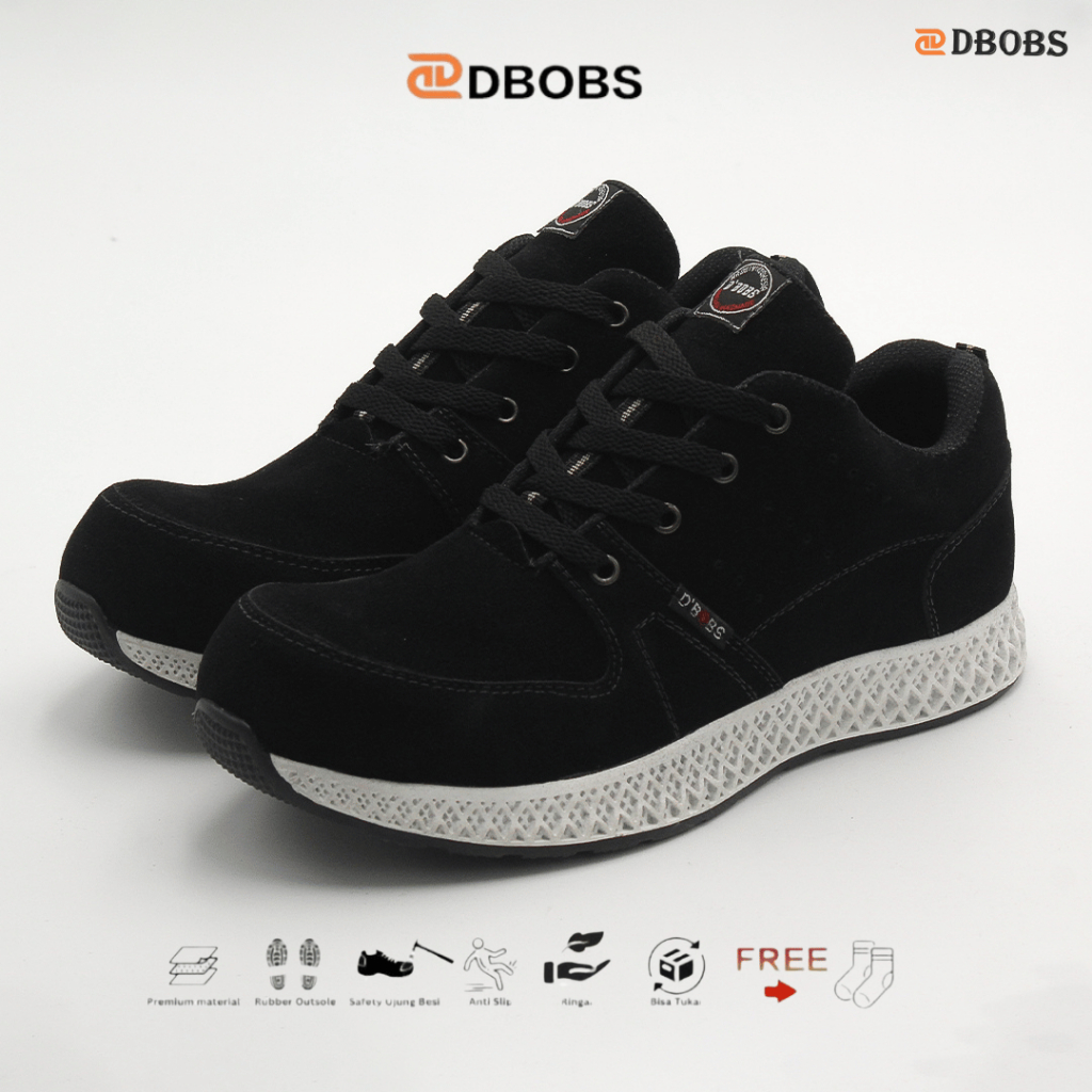 Sepatu Safety Sport Pria - Sneakers Pria Ujung Besi DBOBS CHAIDEN Original Kerja Proyek Outdoor Indo