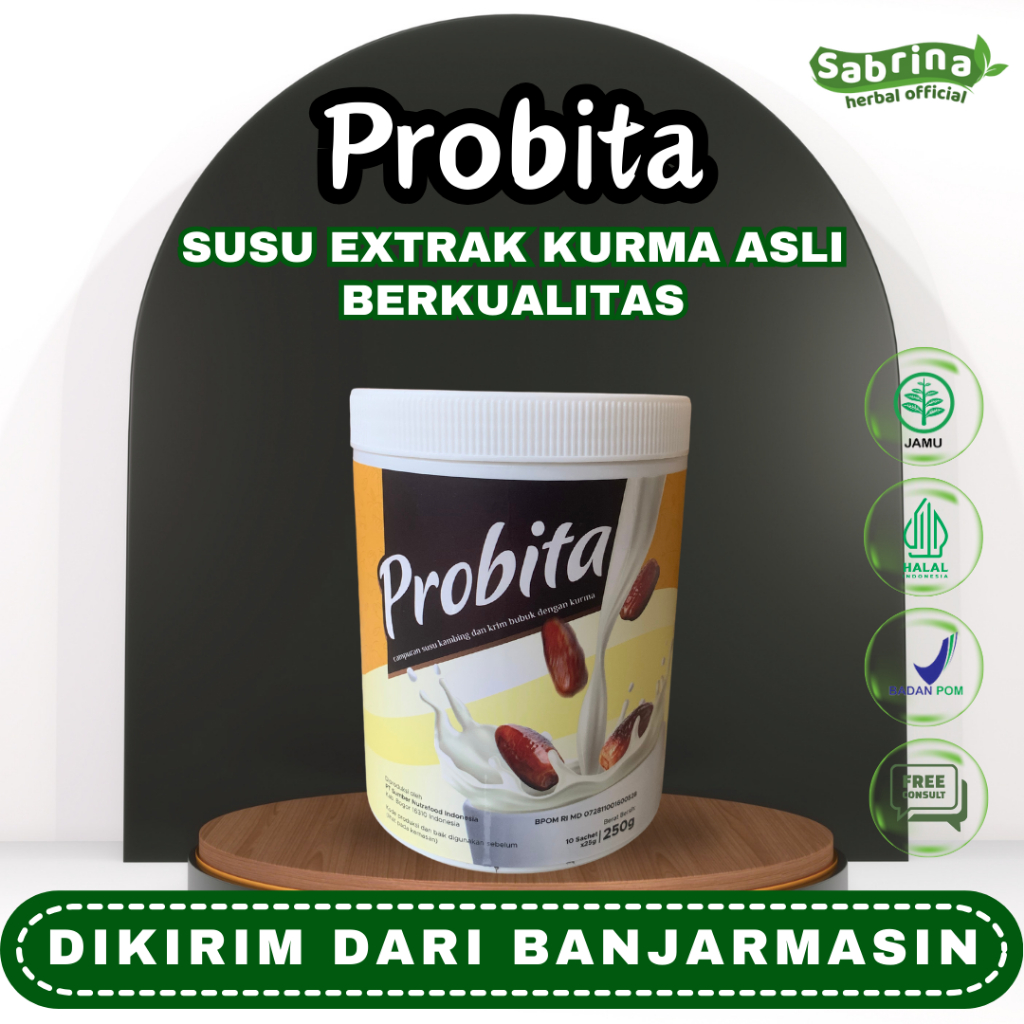 

Probita Susu Kurma Tinggi Kalsium Kaya Protein Suplemen Peninggi Badan BPOM & Halal 1 Box isi 10 Sachet Banjarmasin