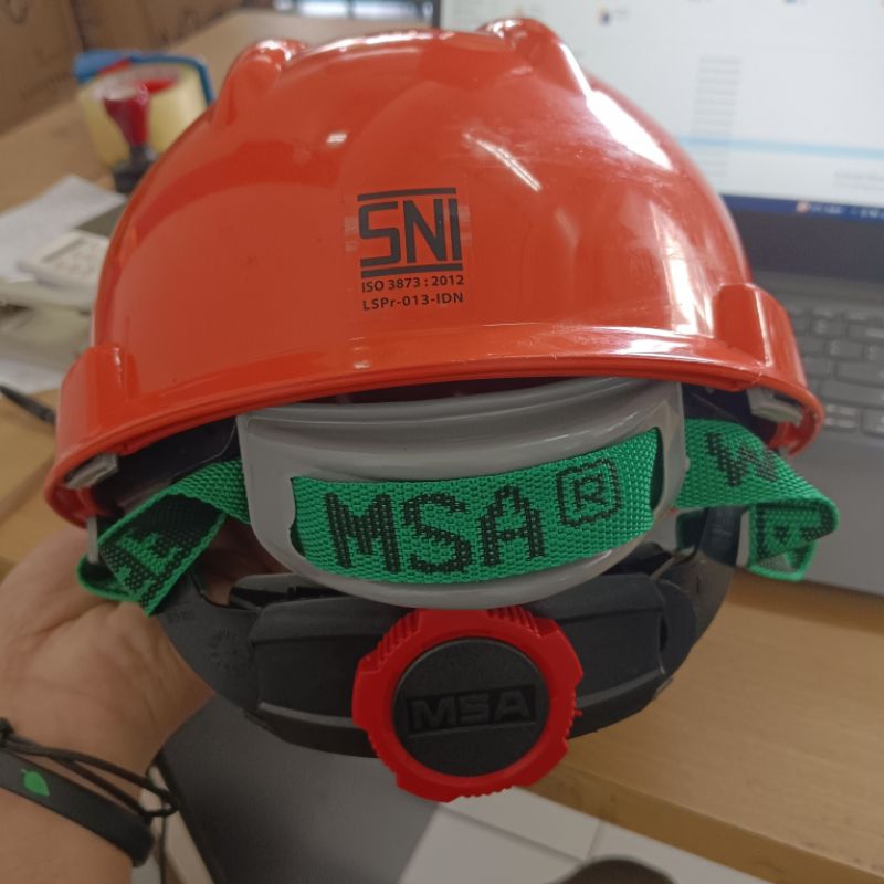 Helm Safety MSA Full Set / Helm Safety Kerja Proyek MSA Warna Orange - SNI