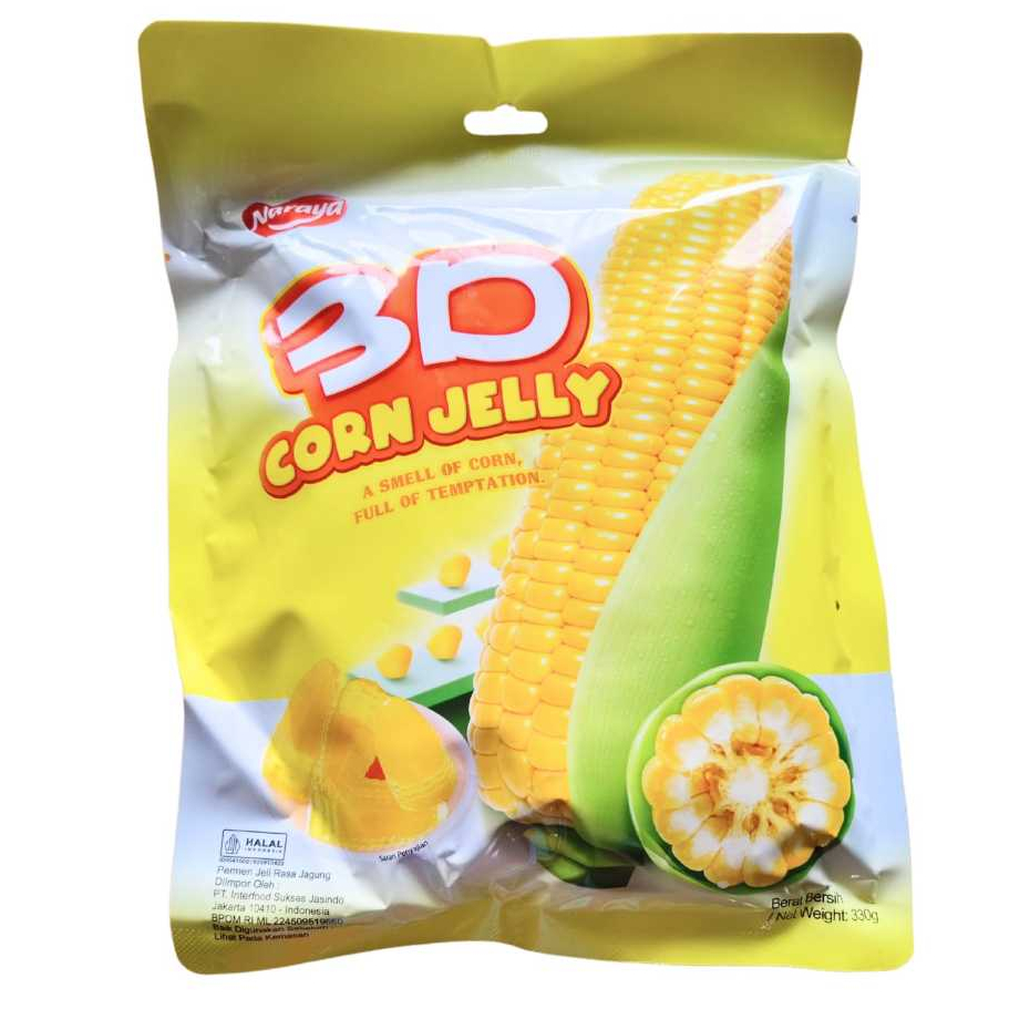 

NARAYA 3D Corn Jelly Permen Jeli Rasa Jagung Bentuk Jagung 330g Halal