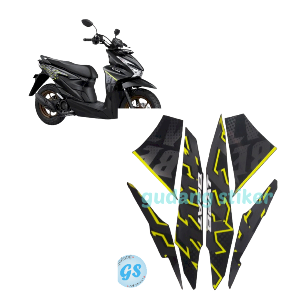 sticker motor honda beat street 2024 hitam-stabilo