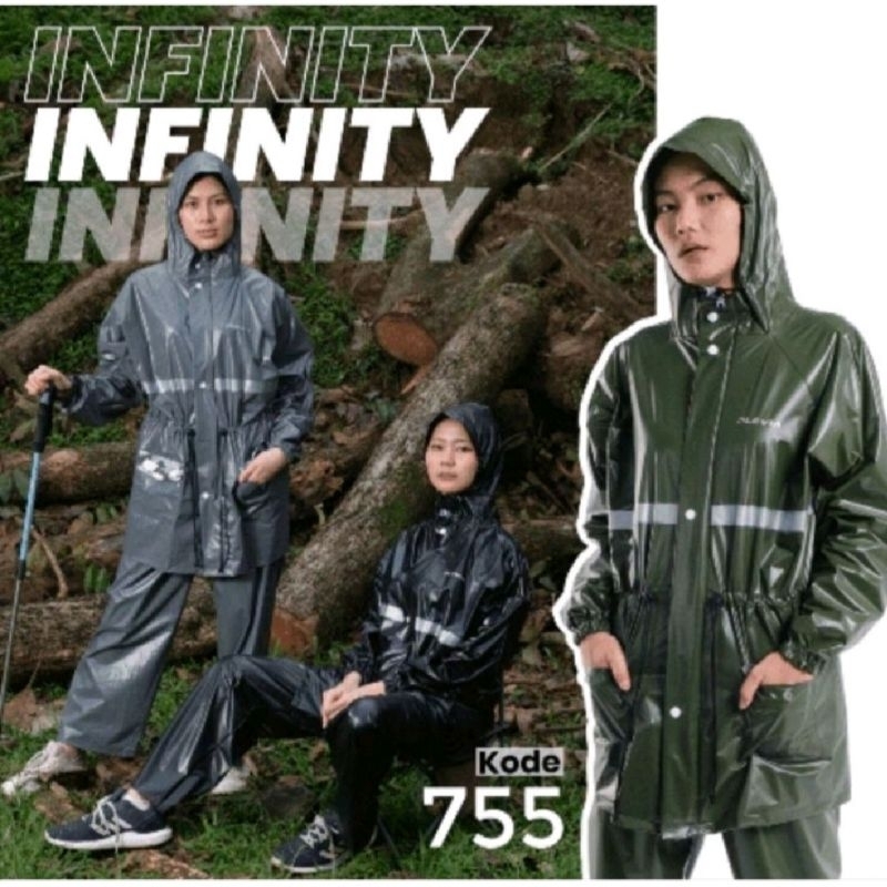 jas hujan setelan baju celana pria dan wanita dewasa/ jas hujan jaket celana infinity