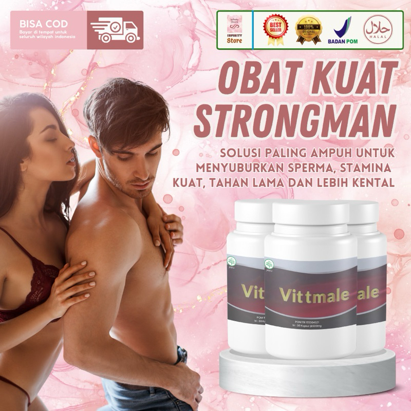 VITTMALE ORIGINAL Obat Kuat Kejantanan Pria Strongman - Asli Vittmale Suplemen Stamina Pria Tangguh 