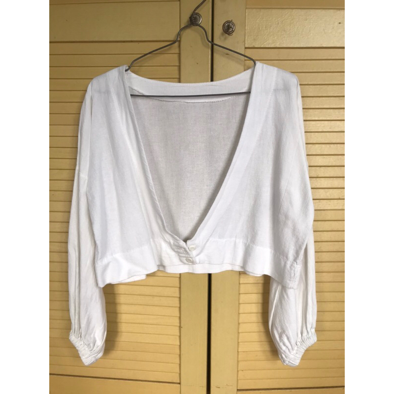 Outer_Putih_Crop_Linen [PRELOVED]