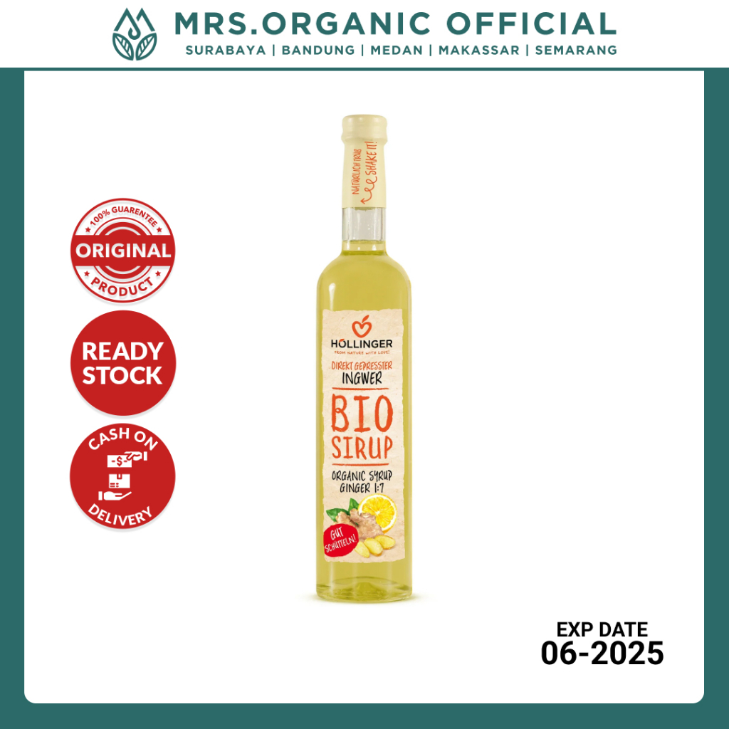 

Sirup Lemon Jahe Organik Hollinger Organic Ginger Syrup 500ml