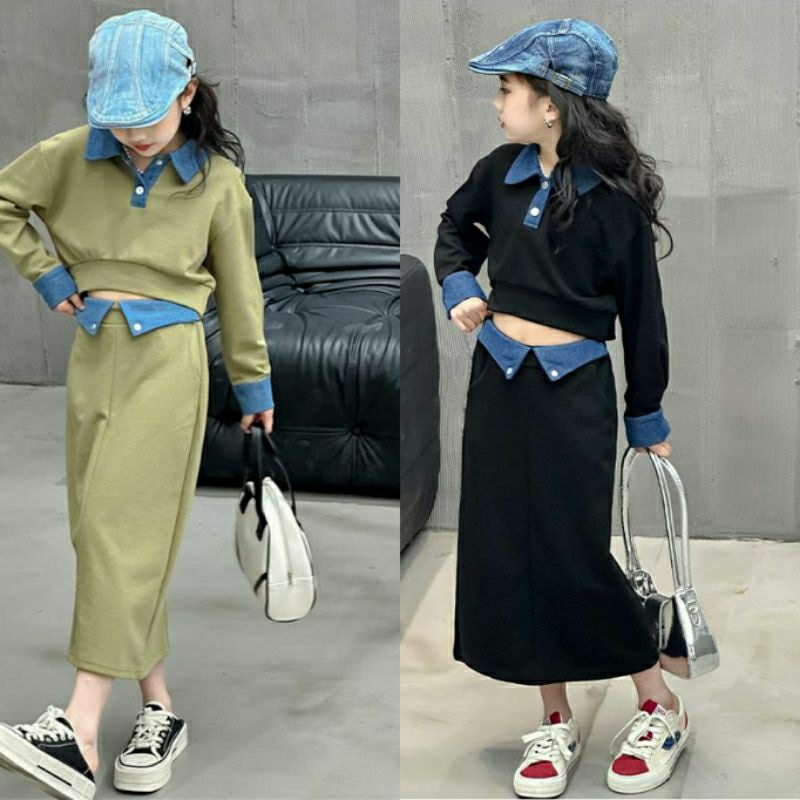 Setelan anak cewek tanggung vierra lady skirt import