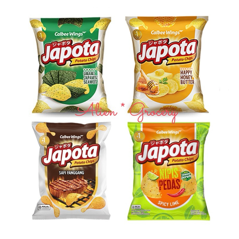 

JAPOTA POTABEE Potato Chips Keripik Kentang Honey Butter Seaweed Nipis Pedas Beef BBQ 65gr