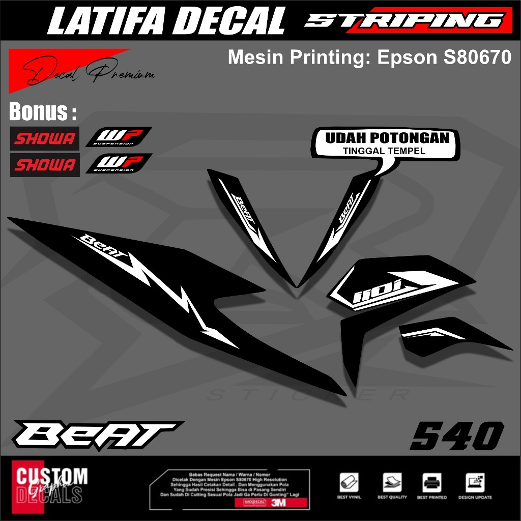 Terbaru Sticker BEAT DELUXE ISS STREET - Stiker Striping Cutting Body HONDA BEAT DELUXE-ISS-STREET 2