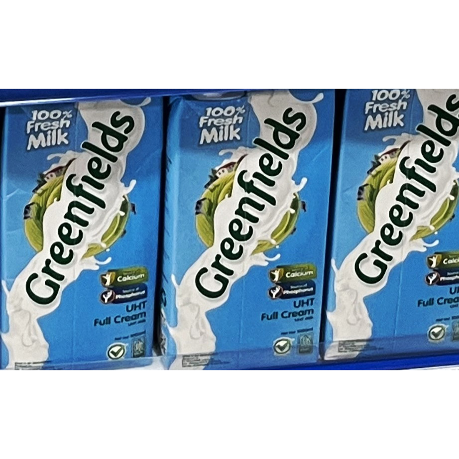

Greenfields susu UHT full cream 100% fresh milk 1 L