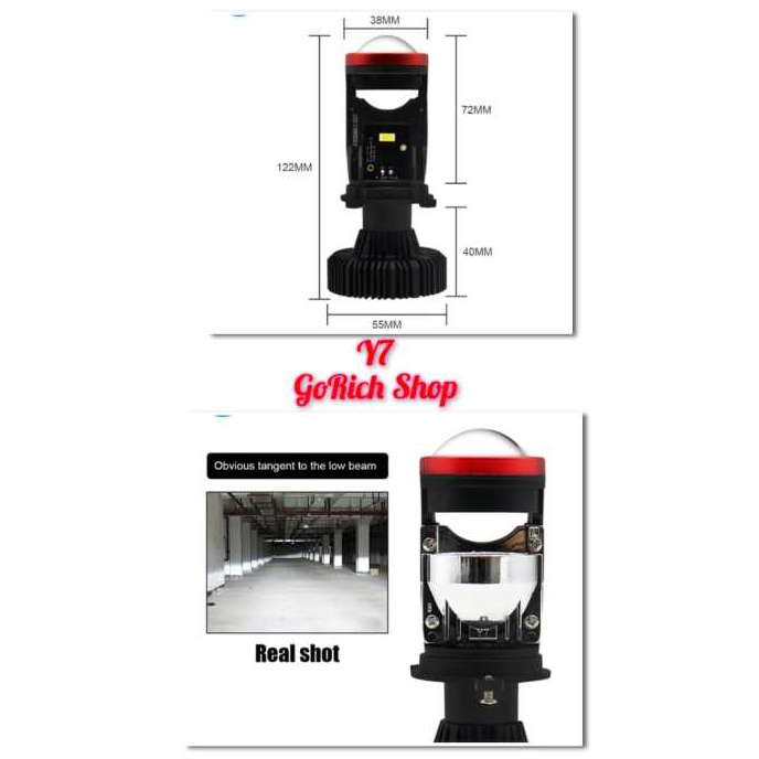 Led H4 Mini Projektor BiLed Y6 Y7 Y8 Cahaya Super Terang