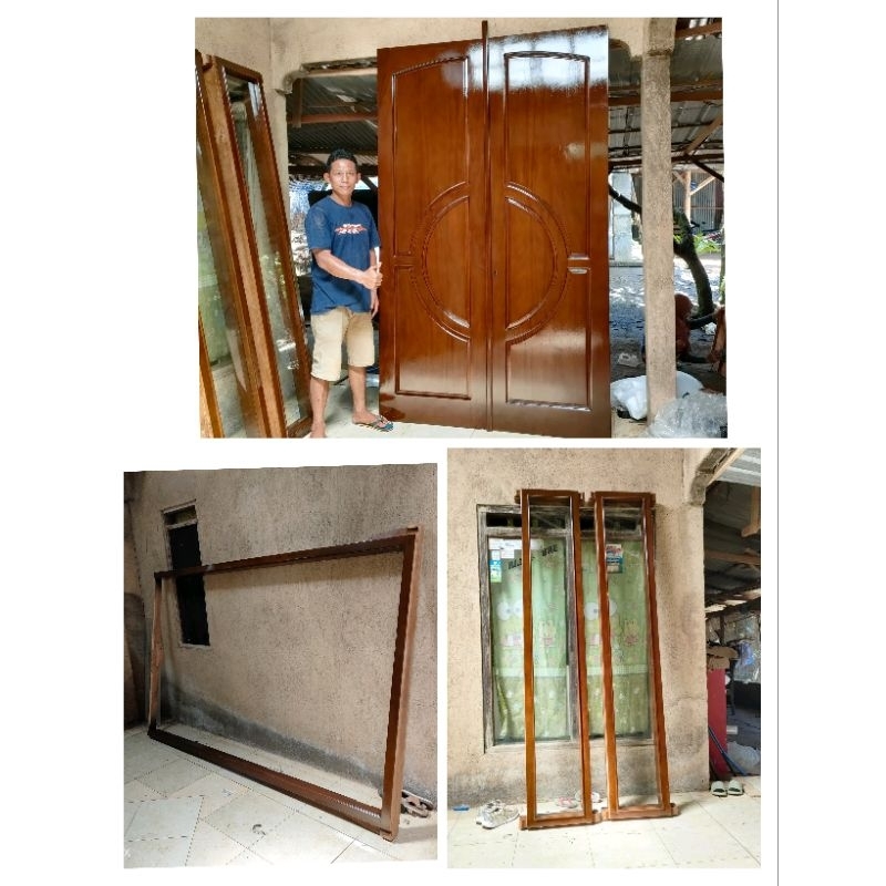 pintu utama rumah pintu kusen jendela kayu jati