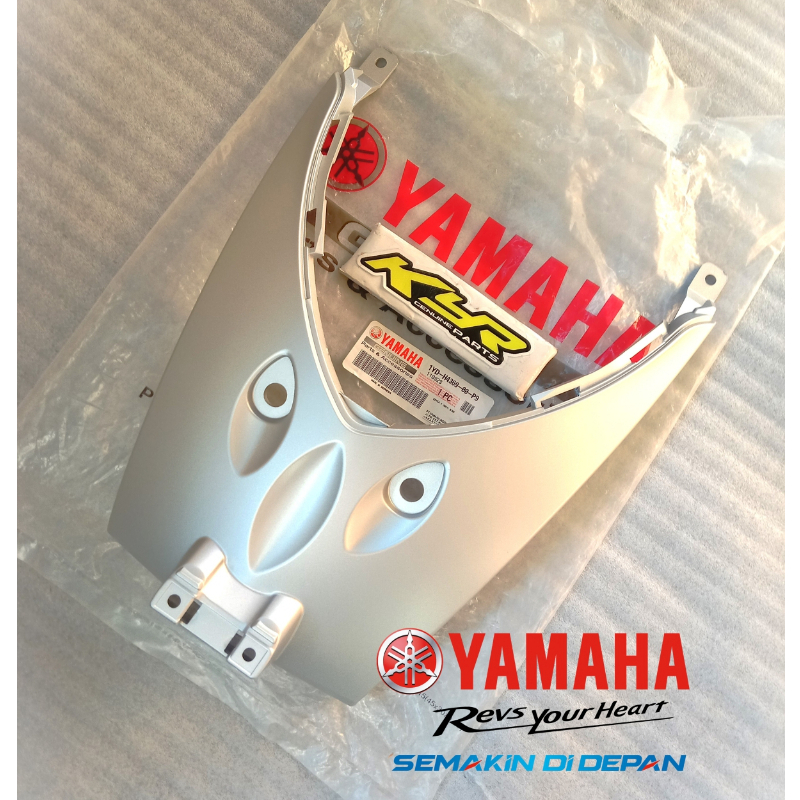 COVER BAWAH LAMPU COVER DASI TAMENG DEPAN KAP DEPAN HIDUNG FINO FI 115 FINO 125 SILVER ASLI ORIGINAL