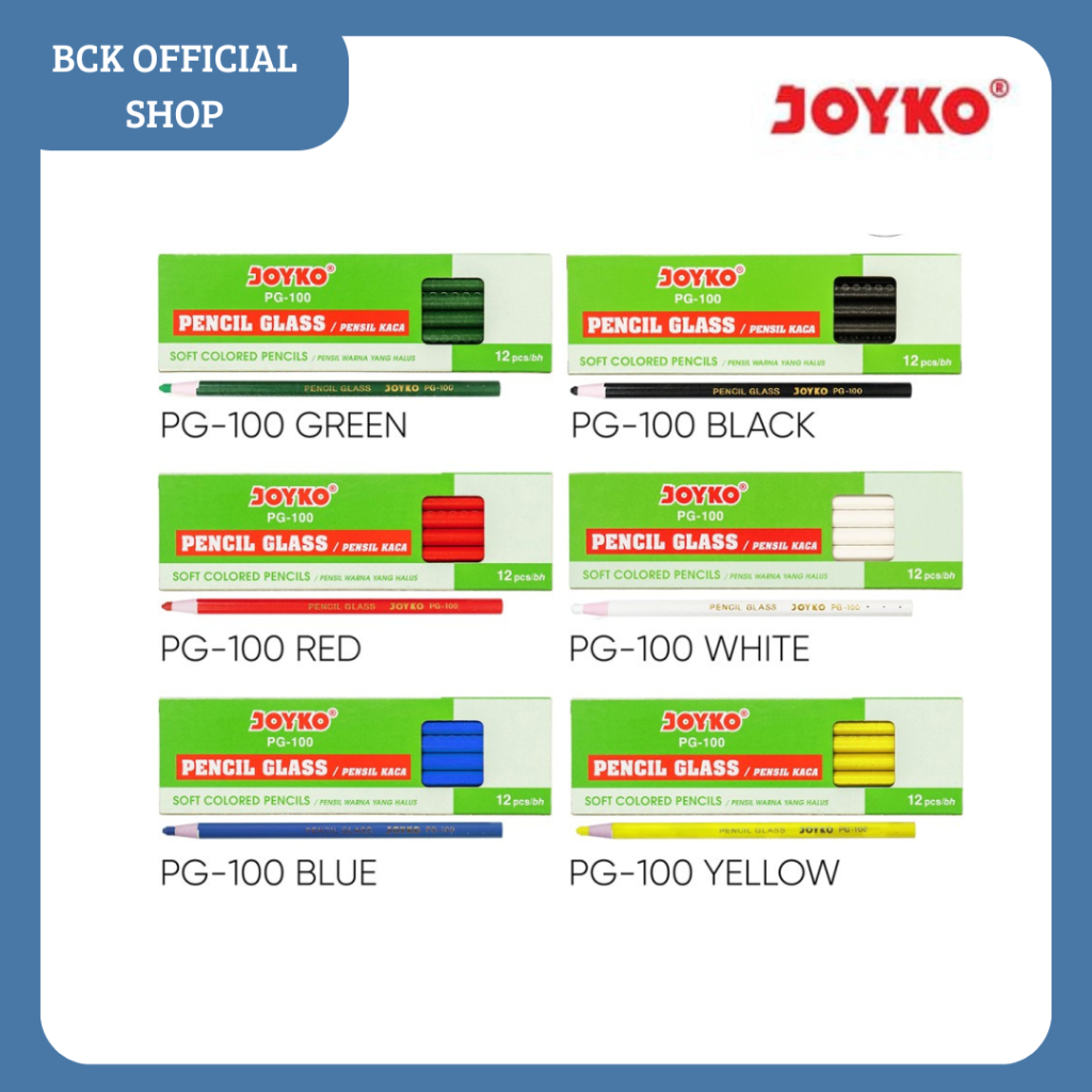 

Pencil Glass Pensil Kaca Warna Joyko PG-100 (DUS)