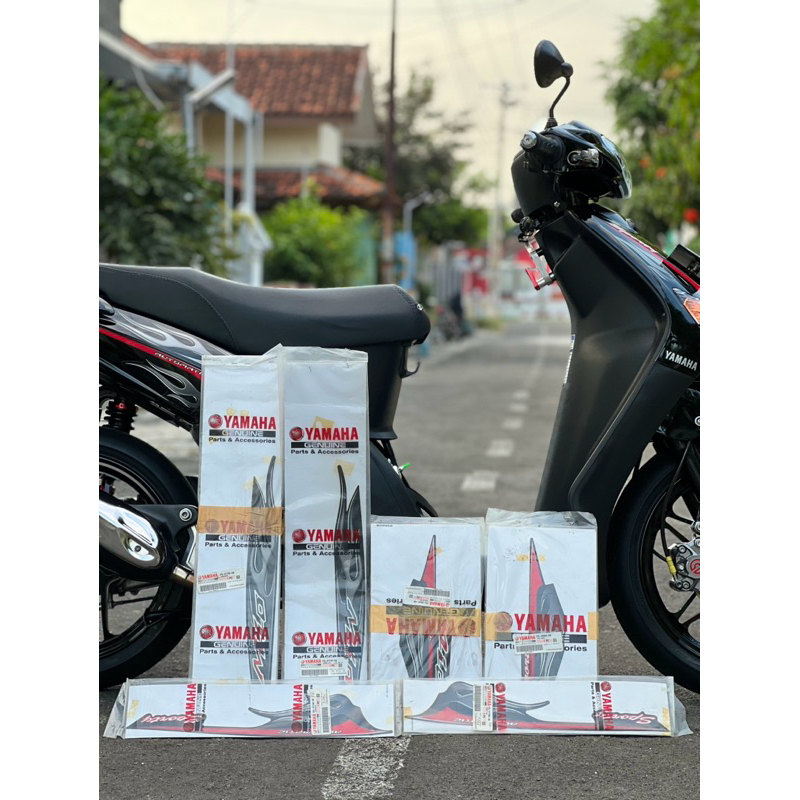 striping/sticker mio sporty api hitam 2007 Original new old stock