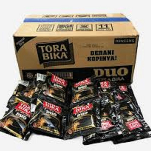 

ToraBika / Kopi Tora Bika DUO Kopi + Gula 1 Dus / Karton 12 Renceng x 10 Pcs ( 120 Sachet )