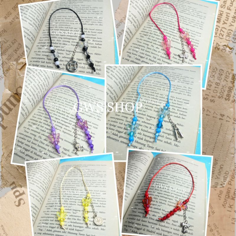 

PEMBATAS BUKU | BOOKMARK MANIK | PENANDA BUKU LUCU | PENANDA BUKU UNIK | ASESORIS MANIK TALI SATIN | PENANDA BUKU MURAH
