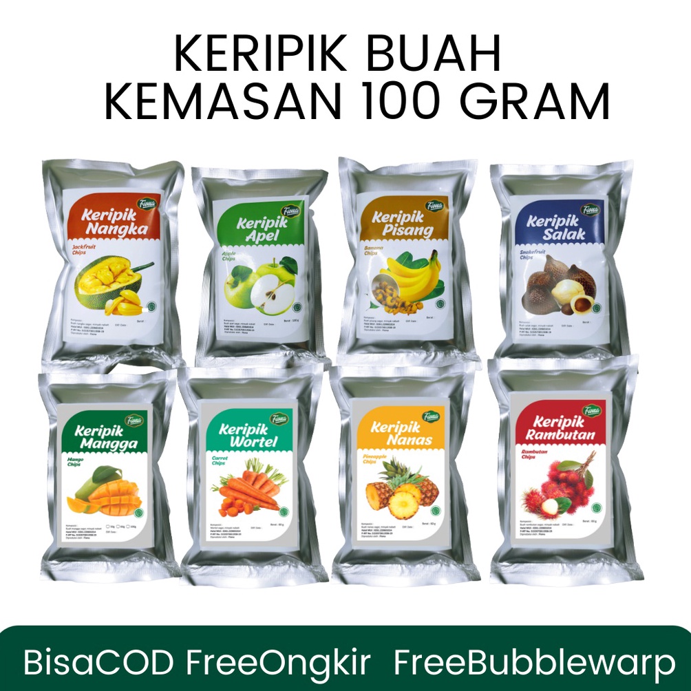 

PRODUK TERBARU Keripik Kripik Buah 1 Gram Nangka Apel Pisang Salak Mangga Nanas Rambutan Fiona Khas Kota Malang Garansi Renyah BISA COD