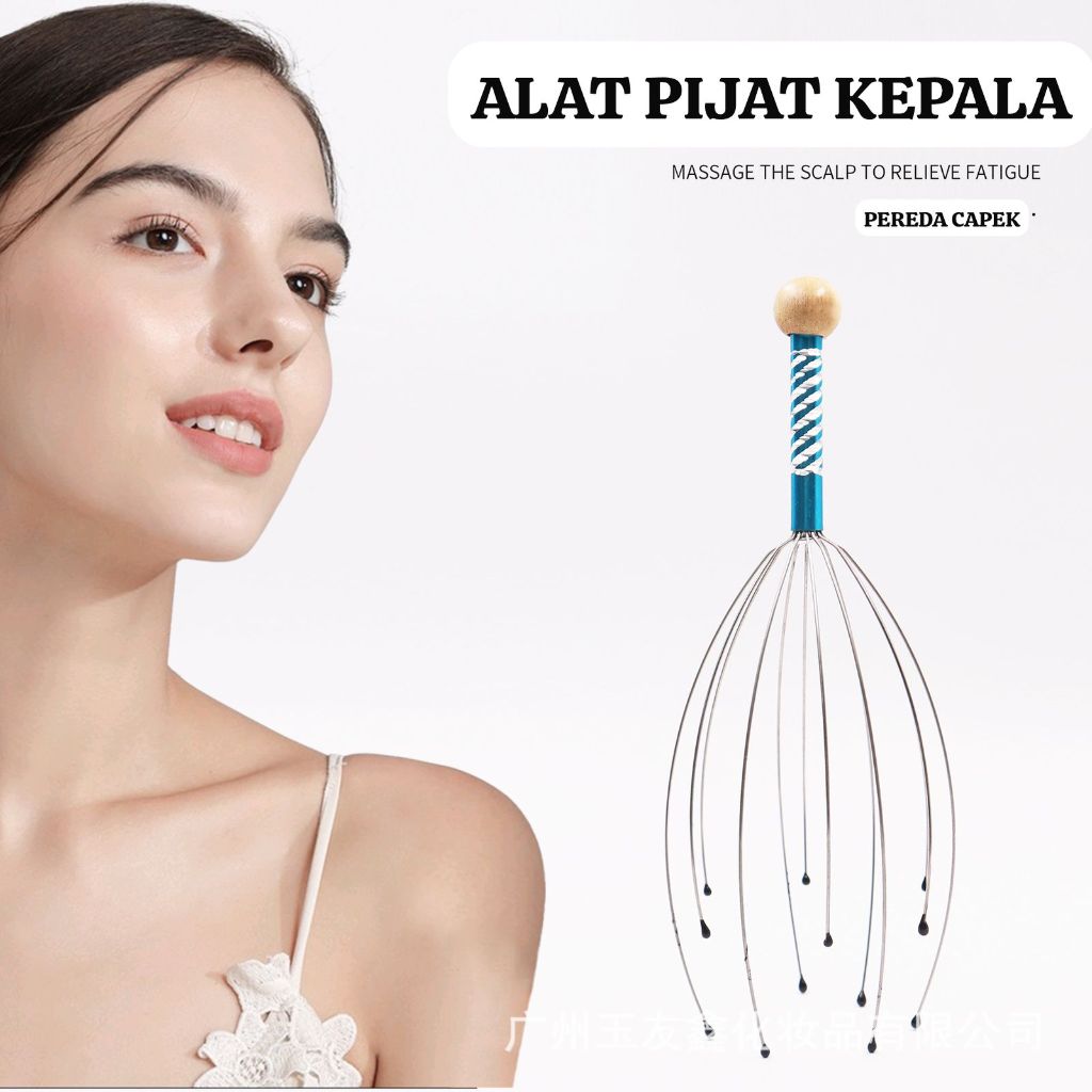 ALAT PIJIT KEPALA REFLEKSI KEPALA PEREDA STRESS KAWAT STAINLESS PEREDA LELAH