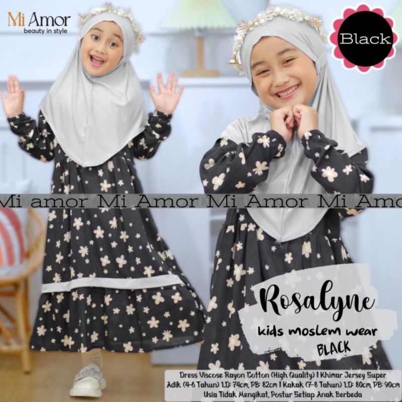 Gamis Anak Perempuan Moslem Wear ROSALYNE KIDS Ori Mi Amor