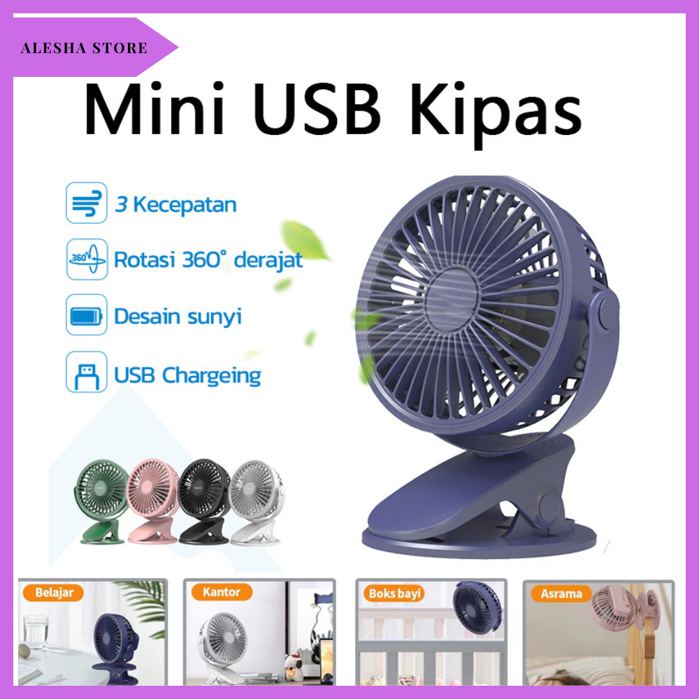 Kipas Angin Mini/Kipas Mini/ Kipas Angin Portable Fan Rotating Kipas Angin Meja Mini Jepit Portable 