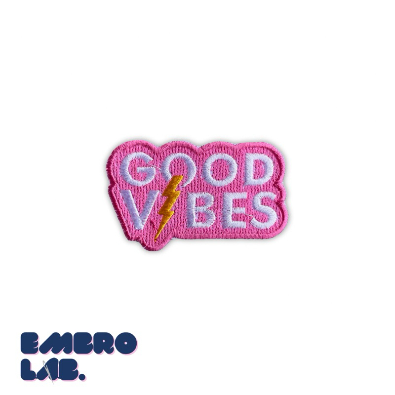 Patch Bordir - Logo Good Vibes PINK