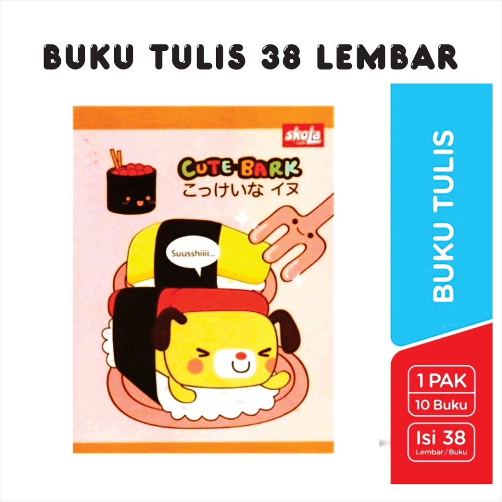

Buku Tulis Skola 38 Lembar ( 1 Pack isi 10 Buku ) | Buku Garis Anak Sekolah Kantor