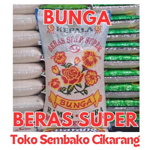 

(BERGARANSI) BERAS 5 KILO SUPER SLYP CAP BUNGA MUTU TERJAMIN TOKO SEMBAKO CIKARANG