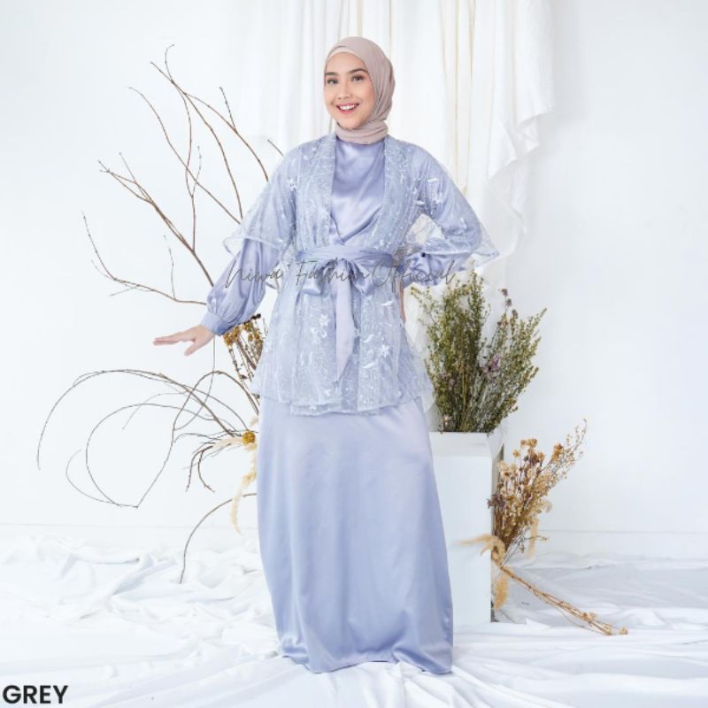 Aqila Inner Outer Set Long Dress Premium