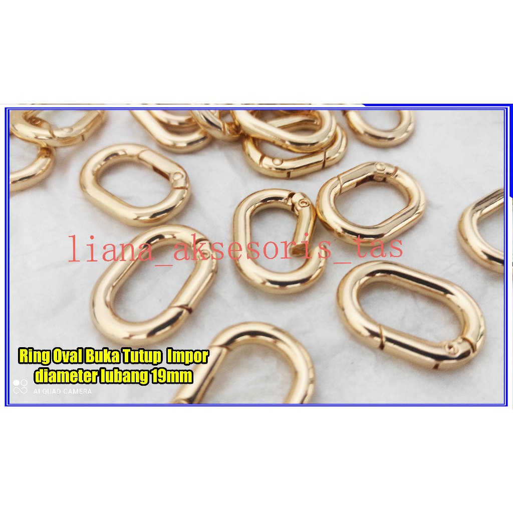 -RING OVAL BUKA TUTUP #615 diameter lubang 19mm - GANTUNGAN TALI TAS IMPOR - RING O BUKA TUTUP - RIN