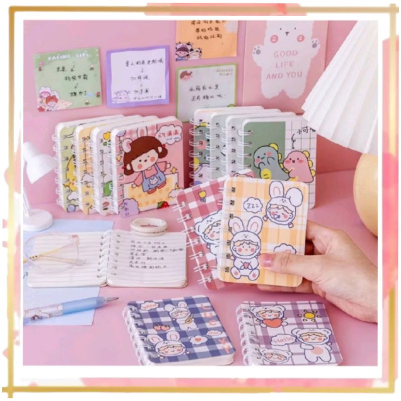 

Buku Memo Catatan Kecil Mini A7 Notebook Ringan Motif Kartun Cartoon Mini Book Spiral Notepad Diary Tulis Scrapbook Alat Tulis Sekolah Kantor Sticky Notes