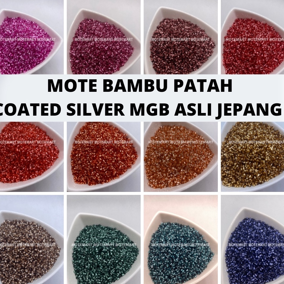 Grosir Pembelian  Mote Payet Manik Pasir dan Bambu Patah MGB Asli JEPANG MGB 15 gram COATED SILVER D